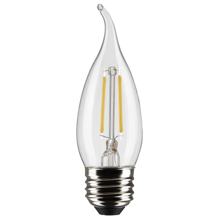 Satco 3-Watt CA10 LED - Clear - Medium Base - 2700K - 250 Lumens - 120 Volts, 2PK S21848
